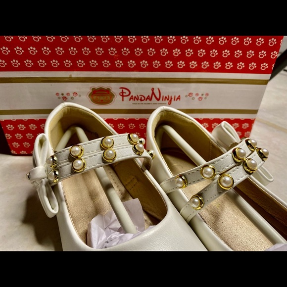 PANDANINJIA Girl's Toddler/Little Kid Cheryl Bow Princess Flower Ballerina Flats - Picture 6 of 8